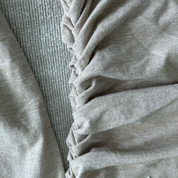 Baobab Collection Off-Shoulder Ruched Sweater - Taupe - Picture 7 of 11